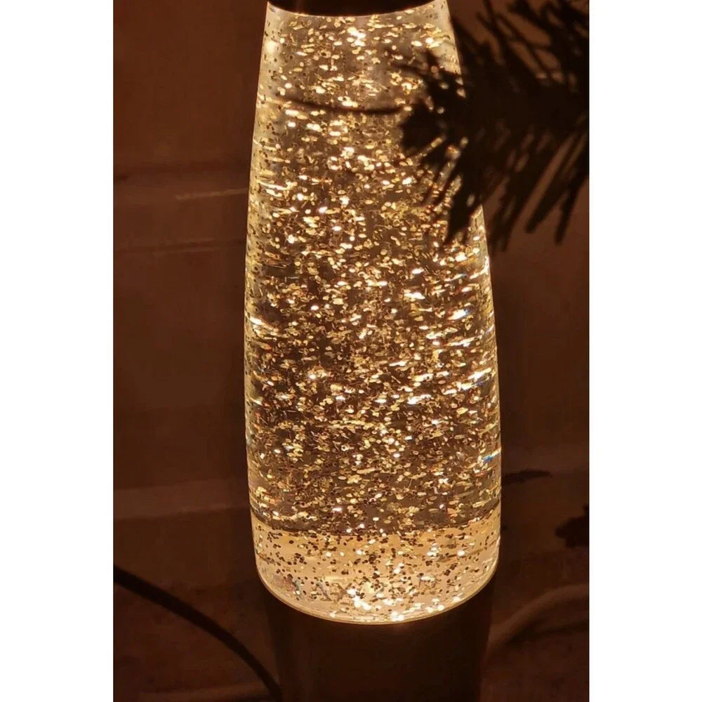 Glitter Lava Lamp white plastic base 12